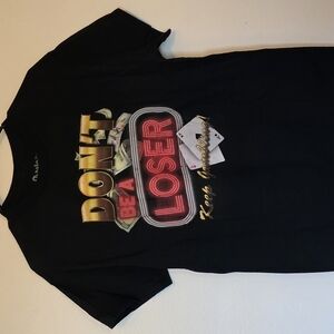 Black Graphic Tee with Neon Print